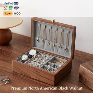 Boîtes de rangement en bois personnalisables, boîtes cadeaux, objets décoratifs pour la table de maquillage, pour le rangement et l'organisation des bijoux pour femmes - Product Image 3