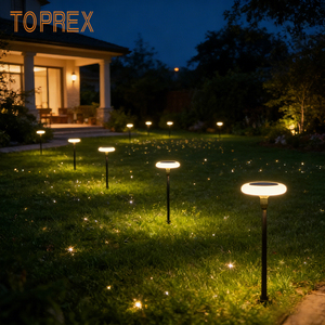 <span class=keywords><strong>Lampe</strong></span> solaire ovale intelligente LED IP65 robuste et pratique avec piquet de sol, étanche pour extérieur, pour la sécurité et la décoration de la maison - Product Image 1