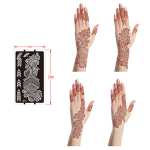 Stencil Riutilizzabili per Mehendi Indiano Fai-da-Te per Donne e Ragazze, Design per Tatuaggi Temporanei su <span class=keywords><strong>Mani</strong></span> e Avambracci, Stencil Riutilizzabili per Tatuaggi all'Henné - Product Image 6
