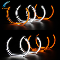 Feux de jour LED style DTM M4, anneaux lumineux pour voiture, acrylique en forme de U, blanc et jaune avec clignotants pour BMW E36 E46 E90 E92 F30 E60 E71