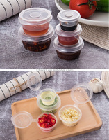 Gobelets en plastique scellés à la soja - Contenants jetables écologiques de 1 à 8 oz pour le contrôle des portions de ketchup, de mayonnaise, de sirop dans les services de restauration