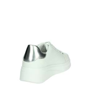 Sneakers Donna Valleverde Bianche Argento in Pelle Traforata Stile Platform - Product Image 3