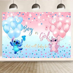 Fondo <span class=keywords><strong>de</strong></span> Dibujos Animados <span class=keywords><strong>de</strong></span> <span class=keywords><strong>Stitch</strong></span> para Baby Shower, Decoración para Revelación <span class=keywords><strong>de</strong></span> Género, Banner <span class=keywords><strong>de</strong></span> Fondo para <span class=keywords><strong>Fiesta</strong></span> <span class=keywords><strong>de</strong></span> Cumpleaños <span class=keywords><strong>de</strong></span> Niño o Niña - Product Image 2
