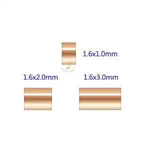 Cuentas de crimpado GP, tubo final, cadenas de joyería permanentes, conector DIY, espaciador de cuentas de crimpado de tubo de corte recto relleno de oro rosa de <span class=keywords><strong>14K</strong></span> - Product Image 1