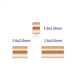 GP压接珠端管永久珠宝链制作DIY连接器14k玫瑰金填充直切管压接珠垫片
