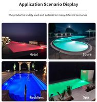 Lampu kolam renang bawah air RF nirkabel terpasang di dinding PC ABS RGB IP68 harga rendah