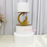 Séparateur de gâteau en métal doré en forme de cœur, support flottant pour étages, pour décoration de gâteaux de mariage et d'anniversaire - Vente en gros
