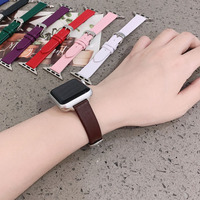 Schlicht armband aus echtem Leder 38/42 // 49mm Luxus-Ersatz bänder für Damen für Apple Watch 8 7 6