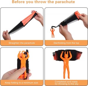 Juguetes voladores para niños, juego de buceo en el cielo al aire libre con herramienta de lanzamiento manual, paracaídas educativo colorido con figura de soldado para niños - Product Image 5