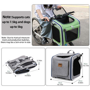 Transportín 3 en 1 para Mascotas, <span class=keywords><strong>Cesta</strong></span> para Bicicleta para Perros, Transportín Ventilado de Lado Suave para Bicicleta, Mochila para Perros, <span class=keywords><strong>Cesta</strong></span> para Bicicleta para Manillar - Product Image 4