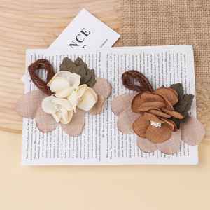 Décoration florale en tissu 3D 9,5 cm, faite à la main, pour cheveux, chaussures, sacs, vêtements et accessoires - Product Image 4