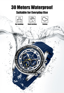 Montre VIP pour homme, vente en gros, chronographe à quartz, aiguilles lumineuses, bracelet en caoutchouc, étanche, meilleur cadeau pour lui - Product Image 2