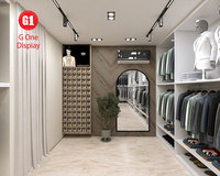 Vitrine de vêtements pour hommes sur mesure, présentoir de magasin de vêtements, accessoires de présentation, armoire de présentation de vêtements, idée de conception de magasin de vêtements de détail