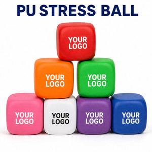 Balle anti-stress carrée en PU avec logo personnalisé, forme cube, jouet en mousse souple à presser pour soulager le stress et l'anxiété, cadeau promotionnel d'entreprise - Product Image 1