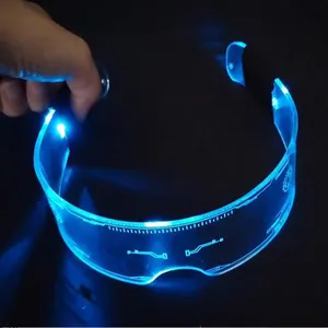 LED Light Up Glasses Cyberpunk Technology Eyeglasses Flash Changing Luminous Glasses For Party