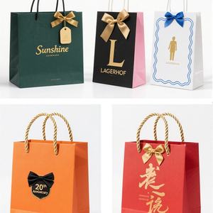 Custom Tote Art Gift Paper Package <b>Bags</b> Recycled <b>Food</b> Retail Stores Kraft Paper Gift <b>Bags</b> with Your Own logo - Product Image 6