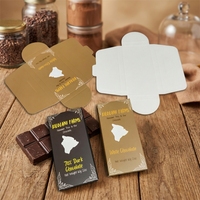 Boîte d'emballage en carton alimentaire pour chocolat, structure à verrouillage par pression, sans adhésif, pour barres de chocolat noir et blanc, design personnalisé