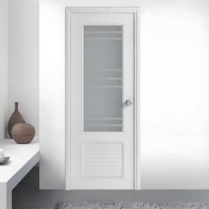 Puerta Interior Abatible Moderna de PVC, Directo de Fábrica, Superficie Acabada Impermeable para Cocina y Baño en <span class=keywords><strong>Apartamentos</strong></span>, Apertura Manual - Product Image 1