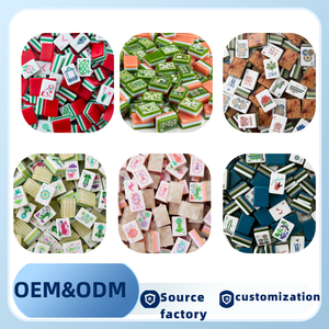 Juego de Mahjong Azul Marino para Mujer - Fichas Florales Azul Claro, Confeti Multicolor, Una Sola Capa, Juego de Lujo Personalizado para Dama - Product Image 6