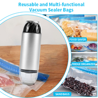 Scelleuse sous vide électrique portable rechargeable en plastique pour sacs à fermeture éclair, bouchons de vin, boîtes de conserve avec câble USB et bol à eau