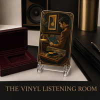 Carte de collection en métal personnalisée avec impression HD sur vinyle, série The Vinyl Listening Room, souvenir musical de luxe en acier inoxydable