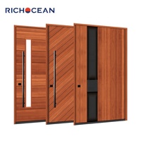 Portes d'entrée en bois et verre RICHOCEAN, résistantes aux intempéries, en teck de luxe, porte d'entrée pour villa, économie d'énergie