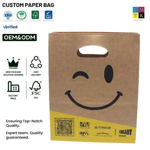 Empaquetado de Comida Rápida con Logotipo Personalizado para Restaurante - Bolsas de Papel para Nuggets de Pollo Frito, Hamburguesas y Tacos con Asa para Llevar, Uso Artesanal/para Velas - Product Image 1