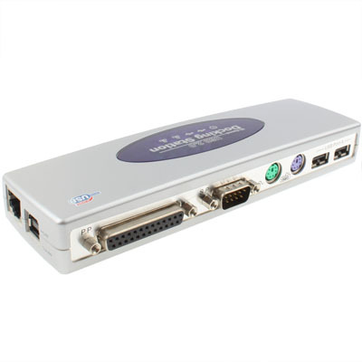 Wholesale USB 2.0 HUB 7 in 1 Docking Station With 8 Ports USB HUB PS2 RS232 DB25 LAN Adapter
