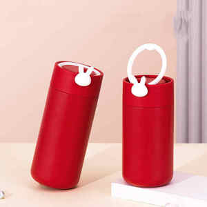 Botellas de agua con aislamiento de conejo de doble pared con asa Frascos de vacío de acero inoxidable 316 Regalos - Product Image 1