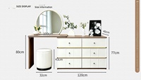 Coiffeuse moderne pour chambre à coucher avec panneau amovible et éclairage LED – Ensemble de table de maquillage