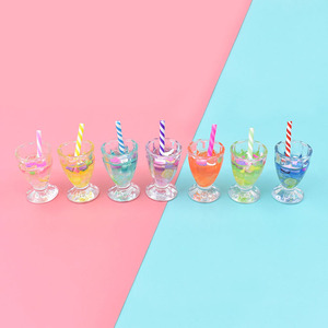 Encantadores dijes de resina con forma de taza de bebida de frutas simuladas para manualidades, llaveros, fabricación de joyas DIY, pulseras, collares y colgantes para pendientes - Product Image 6