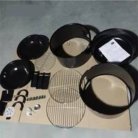Barbecue rond au charbon de bois, four à fumoir portable 3 en 1 pour bacon, barbecue à double étage, outil de cuisson pour camping et pique-nique