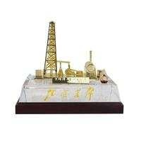 Souvenir verre décor à la maison Mini Antique trophée personnalisé Construction modèle Sculpture artisanat cadeau laiton plaqué or 1 pièce
