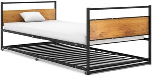 Estructura de <span class=keywords><strong>cama</strong></span> de metal moderna Cabecero de MDF con base de <span class=keywords><strong>cama</strong></span> <span class=keywords><strong>nido</strong></span> extraíble separada Dormitorio Hotel Apartamento Villa Sótano - Product Image 2