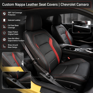 Housses de siège auto personnalisées pour Chevrolet <span class=keywords><strong>Camaro</strong></span> 2010-2015, cuir écologique, imperméable, résistant à l'usure, OEM - Product Image 4
