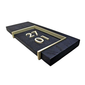 Tùy Chỉnh Brass Nhôm Wayfinding Biển Tấm Biểu Tượng Tùy Chỉnh UV In Căn Hộ/Nhà Tên Số Cửa Tấm Cho Kinh Doanh Khách Sạn - Product Image 3