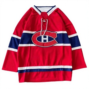 Jersey de Hockey sobre Hielo Personalizado para Hombre, Servicio OEM al por Mayor, Impresión Digital, Rojo, Manga Larga, Ecológico, Secado Rápido, Transpirable, para Equipo - Product Image 3