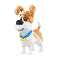 16036-16043 Serie de Bloques de Construcción Mini para Mascotas (Perros y Gatos), Pequeñas Partículas, Decoración, Juguete de Regalo para Niños y Niñas