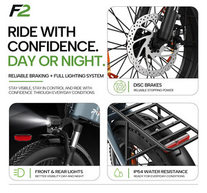 Bicicleta Eléctrica Plegable EU PIXAR F2 con Neumáticos Gruesos 20x4.0, Motor de 250W, Batería de 48V 15AH, Shimano 7 Velocidades, Bicicleta Urbana para Adultos - Product Image 5