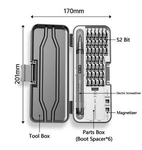 Kit de tournevis électrique multifonction portable 45 en 1, manche en acier, outil de réparation DIY, support OEM personnalisable, garantie de 3 mois - Product Image 5