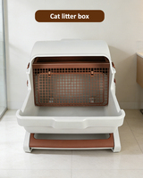 Toilette pour animaux de compagnie, bac à litière pour chat, type filtre à bascule, en plastique PP, facile à nettoyer