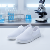 Sepatu Cleanroom Pabrik Pengolahan Makanan Bernapas, SPU Putih, Sepatu Anti-Statik Berbahan Mesh Seluruhnya dengan Mid-Cuff - Sepatu Kerja Jiachuang