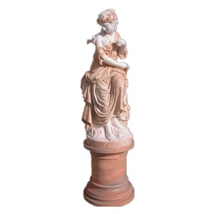 Estatua de Mármol de <span class=keywords><strong>Zeus</strong></span> para Exteriores, Escultura de Piedra de Mármol Blanco con Figura de Animal Bebé y Mujer - Product Image 4