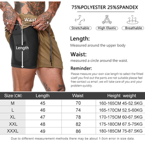 Bán Buôn Người Đàn Ông Của 2-Trong-1 Tập Luyện Chạy Quần <span class=keywords><strong>Short</strong></span> Trọng Lượng Nhẹ Phòng Tập Thể Dục Yoga Đào Tạo Thể Thao Quần Ngắn - Product Image 4