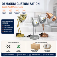 Lampe chauffante électrique pour buffet, double tête, col de cygne réglable, pour restaurant, cafétéria, service de viande et de steak