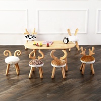 Moetry Offre Spéciale ensemble de Table en bois massif pour enfants, chaise d'animal, pour Center d'apprentissage précoce, garderie
