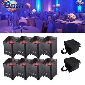 ไฟพาร์ LED อัจฉริยะไร้สาย RGBWA+UV 6x18W จำนวน 8 ชิ้น พร้อมกระเป๋า 2 ใบ สำหรับงานเลี้ยง งานแต่งงาน และเวที - Product Image 1