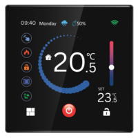 Termostato inteligente con pantalla táctil, controlador de temperatura WiFi programable digital, pantalla a color con comando de voz, 16A para el hogar