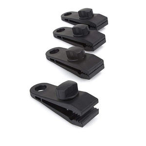 Clips Reforzados Xingda Resistentes al Viento, 8x3x2.5cm, Plástico Negro, para Cuerdas de Lona de Camping al Aire Libre - Product Image 1