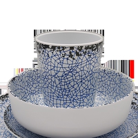 Services de table en mélamine durables, réutilisables, écologiques, sans BPA, pour le camping et la maison, avec logo et motif personnalisés vintage